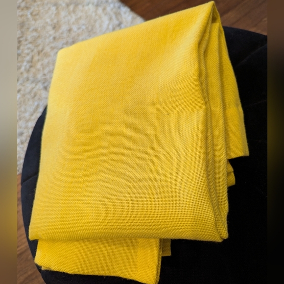 Vintage MCM 60s Pinch Pleat Drapes Curtains Pair 45” Lx 42”W Lemon Yellow - Picture 5 of 13